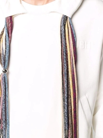 Ambush Printed Cotton Jersey Multi Cord Hoodie In White