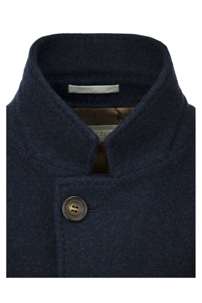 Shop Brunello Cucinelli Lightweight Water-resistant Cashmere Pea Coat In Cobalt