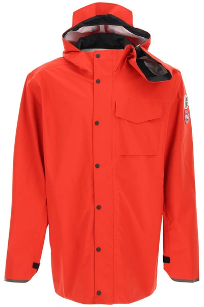 Shop Y/project Y Project Canada Goose Hooded Rain Jacket In Red Black