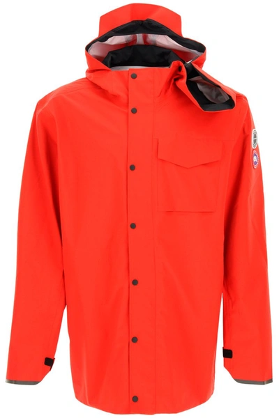 Shop Y/project Y Project Canada Goose Hooded Rain Jacket In Red Black