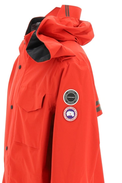 Shop Y/project Y Project Canada Goose Hooded Rain Jacket In Red Black