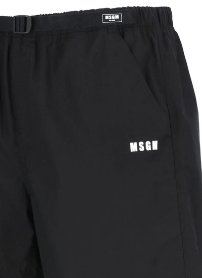 Msgm Logo-print Shorts In Black