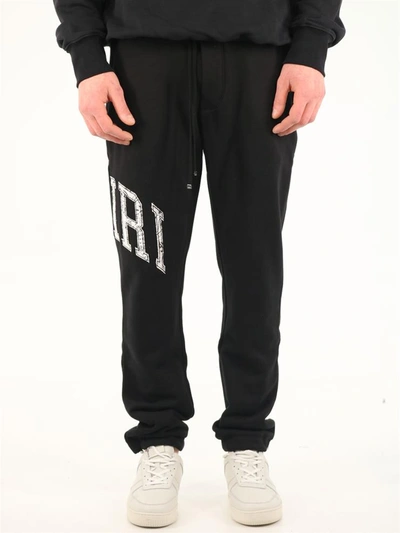 Amiri Black Logo Varsity Lounge Pants In Black