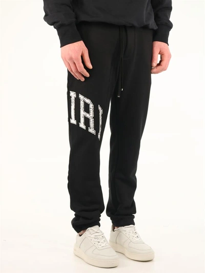Amiri Black Logo Varsity Lounge Pants In Black