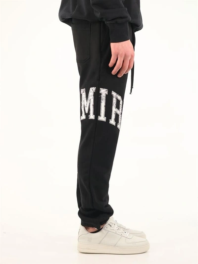 Amiri Black Logo Varsity Lounge Pants In Black