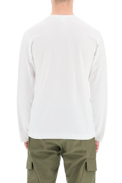 Shop Comme Des Garçons Shirt Comme Des Garcons Shirt Long-sleeved T-shirt With Logo Print In White