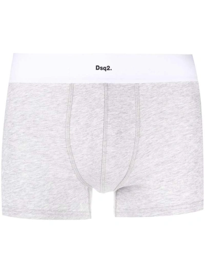 Shop Dsquared2 Contrasting-waistband Boxer In White