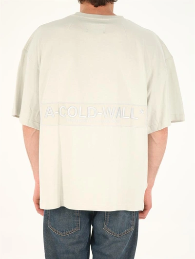 Shop A-cold-wall* Oversize T-shirt With Maxi Logo In Blue