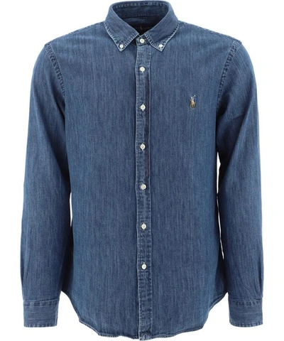 Shop Polo Ralph Lauren "pony" Denim Shirt In Blue