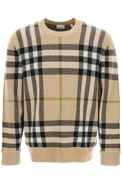 Shop Burberry Nixon Cashmere Sweater In Soft Fawn Check