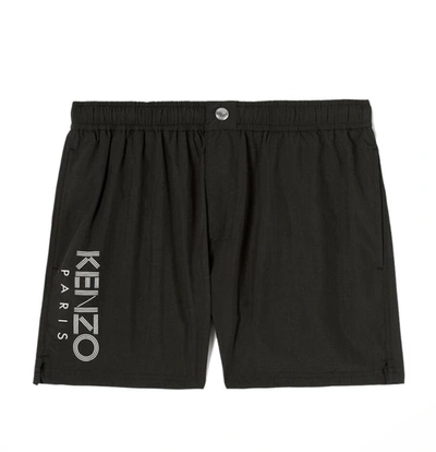 Shop Kenzo Paris Side Logo Swim Shorts In Black