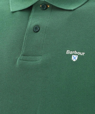 Shop Barbour Piquet Polo Shirt In Green