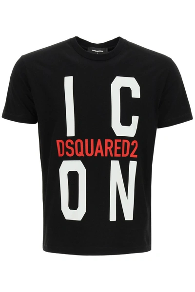 Shop Dsquared2 Icon Print T-shirt In Black