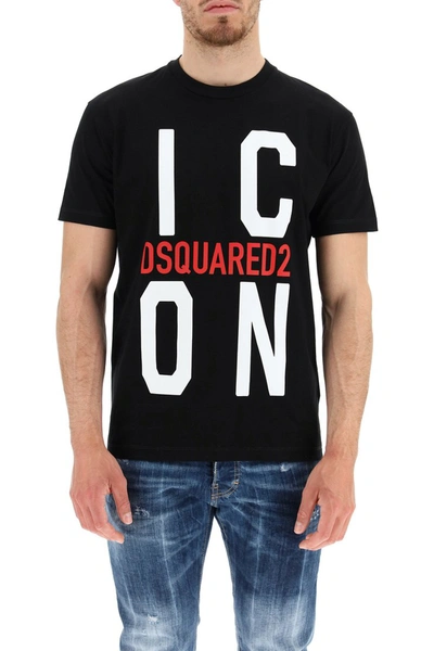 Shop Dsquared2 Icon Print T-shirt In Black