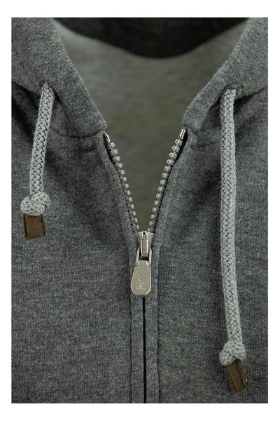 Shop Brunello Cucinelli Techno Cotton Interlock Zip-front Hooded Sweatshirt Vest In Grey