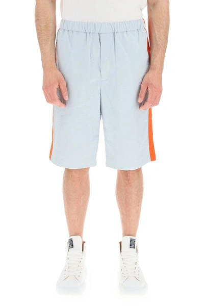 Shop Kenzo Sport Nylon Shorts In Pale Grey