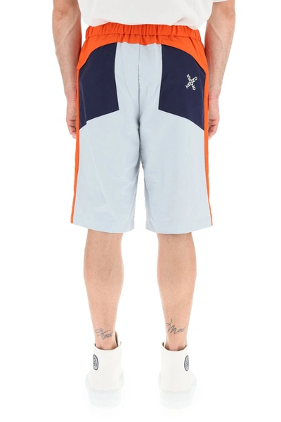 Shop Kenzo Sport Nylon Shorts In Pale Grey