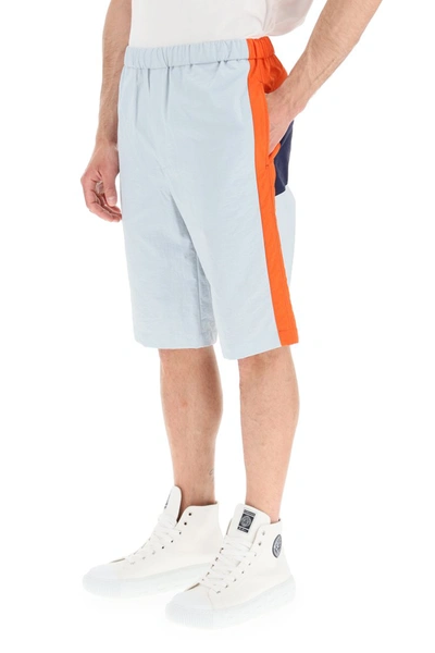 Kenzo Sport Panelled Track Shorts In Orange,grey,blue | ModeSens