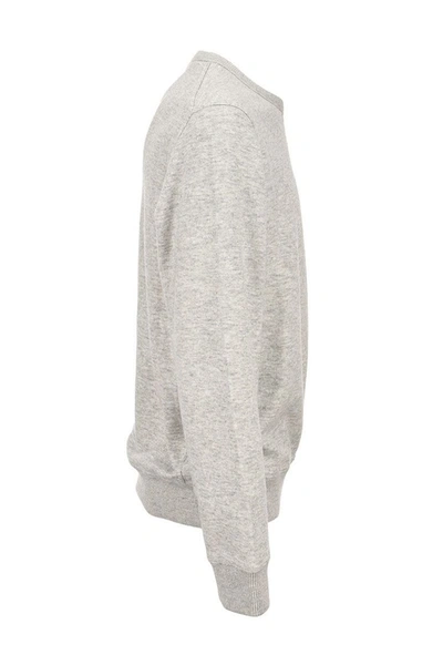 Shop Brunello Cucinelli Sweatshirt In Cashmere And Cotton In Light Grey