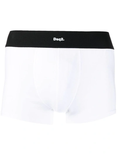 Shop Dsquared2 Logo Waistband Boxers In Nero Bianco