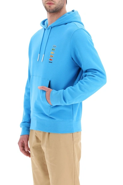 Lacoste X Polaroid Colored Crocodiles Hoodie In Blue light Blue ModeSens