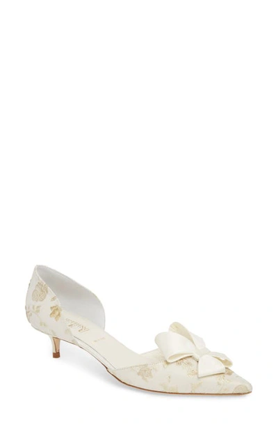 Shop Something Bleu Cliff Bow D'orsay Pump In Romance Ivory