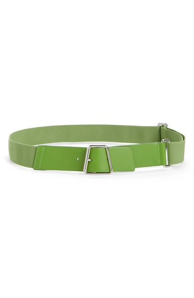 Shop Akris Trapezoid Buckle Belt In Pure Green