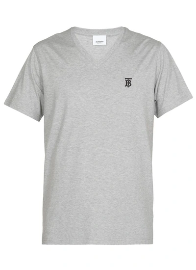 Shop Burberry T-shirts And Polos In Pale Grey Melange