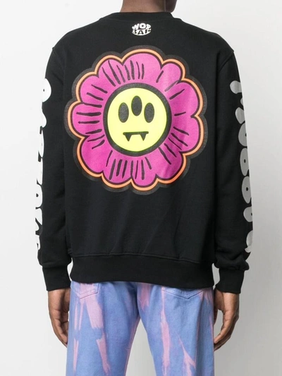 Shop Barrow Jersey Sweatshirt With Smile Flower Print In Black