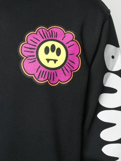 Shop Barrow Jersey Sweatshirt With Smile Flower Print In Black