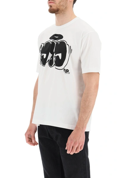 Shop Junya Watanabe Eye Print T-shirt In White X Black