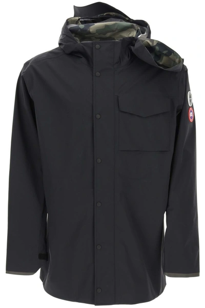 Shop Y/project Y Project Canada Goose Hooded Rain Jacket In Black Cg Camo