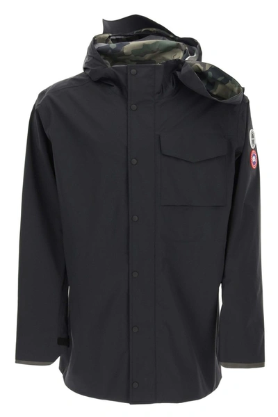 Shop Y/project Y Project Canada Goose Hooded Rain Jacket In Black Cg Camo