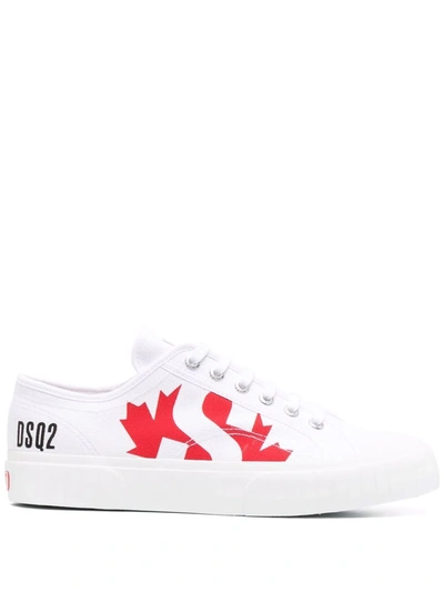 Shop Dsquared2 X Superga Maple Leaf-print Sneakers In Nero