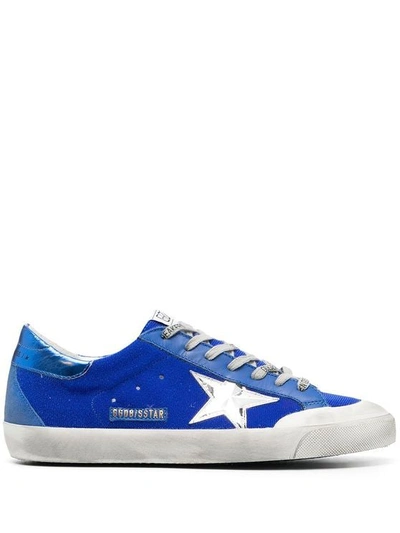 Shop Golden Goose Sneakers In Navy Blue Multicolor Silver