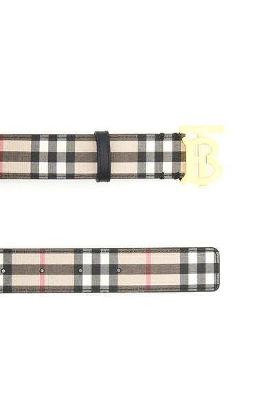 Shop Burberry Check Tb Belt 35 In Archive Beige