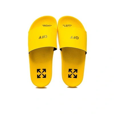 Shop Off-white Pool Slider Yellow In Black Green