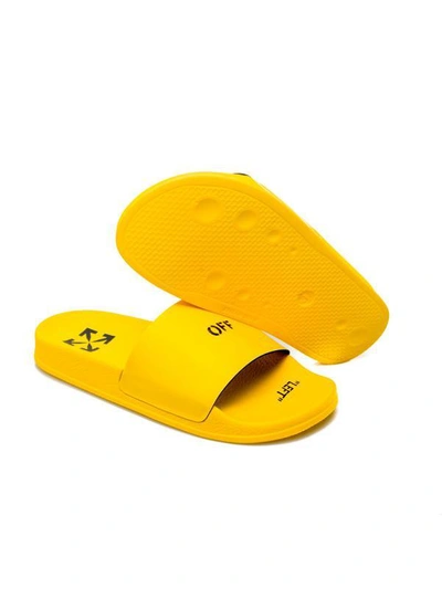 Shop Off-white Pool Slider Yellow In Black Green