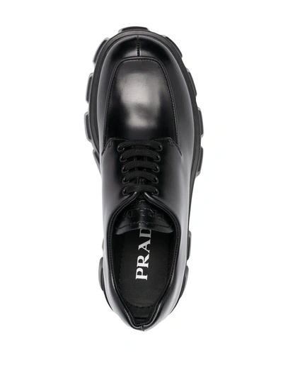 Shop Prada Chunky Sole Lace-up Shoes In Bianco