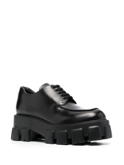 Shop Prada Chunky Sole Lace-up Shoes In Bianco