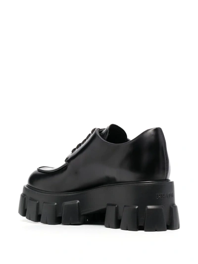 Shop Prada Chunky Sole Lace-up Shoes In Bianco