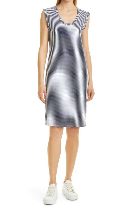 30 Offアウトレットsale セオリー Theory レディース ワンピース ノースリーブ ワンピース ドレス Stripe Cuff Sleeveless Dress Deep Navy White 公式 Theblindtigerslidell Com