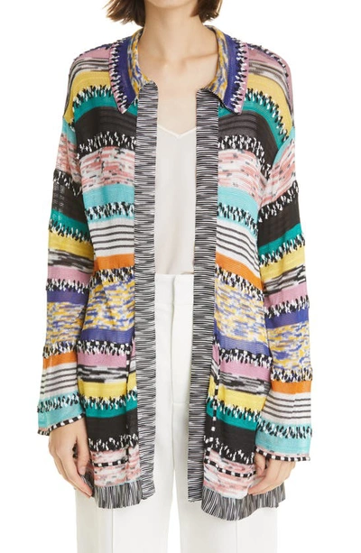 Shop Missoni Stripe Sweater Jacket In Multi