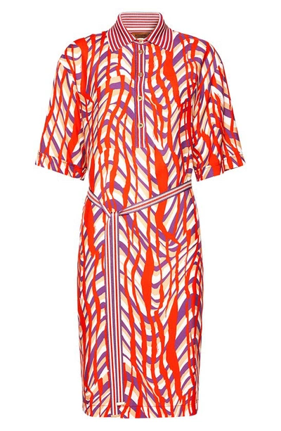 Shop Missoni Abstract Silk Blend Jersey Midi Dress In Red