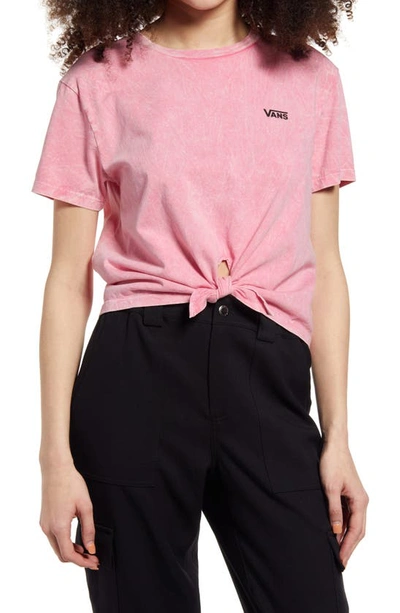 Shop Vans Boyfriend Fit Knot Logo T-shirt In Pink Lemonade