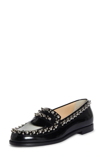 Shop Christian Louboutin Mattia Spike Loafer In Black