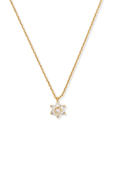Shop Kate Spade Myosotis Mini Flower Pendant Necklace In Clear/gold