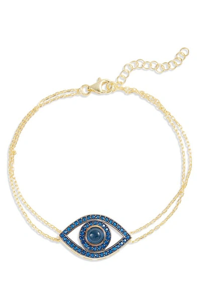 Shop Shymi Eye Evil Pendant Bracelet In Gold / Blue