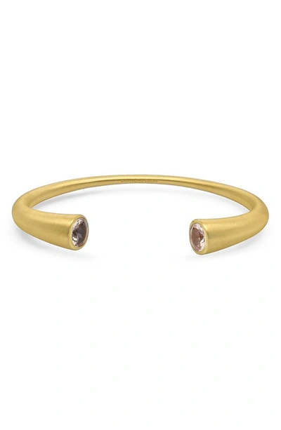 Shop Dean Davidson Core Signature Twin Morganite Cuff Bracelet In Morganite/ Gold