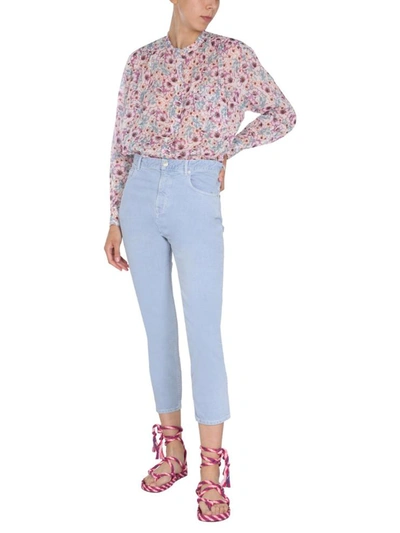 Shop Isabel Marant Étoile “wool" Jeans In Baby Blue